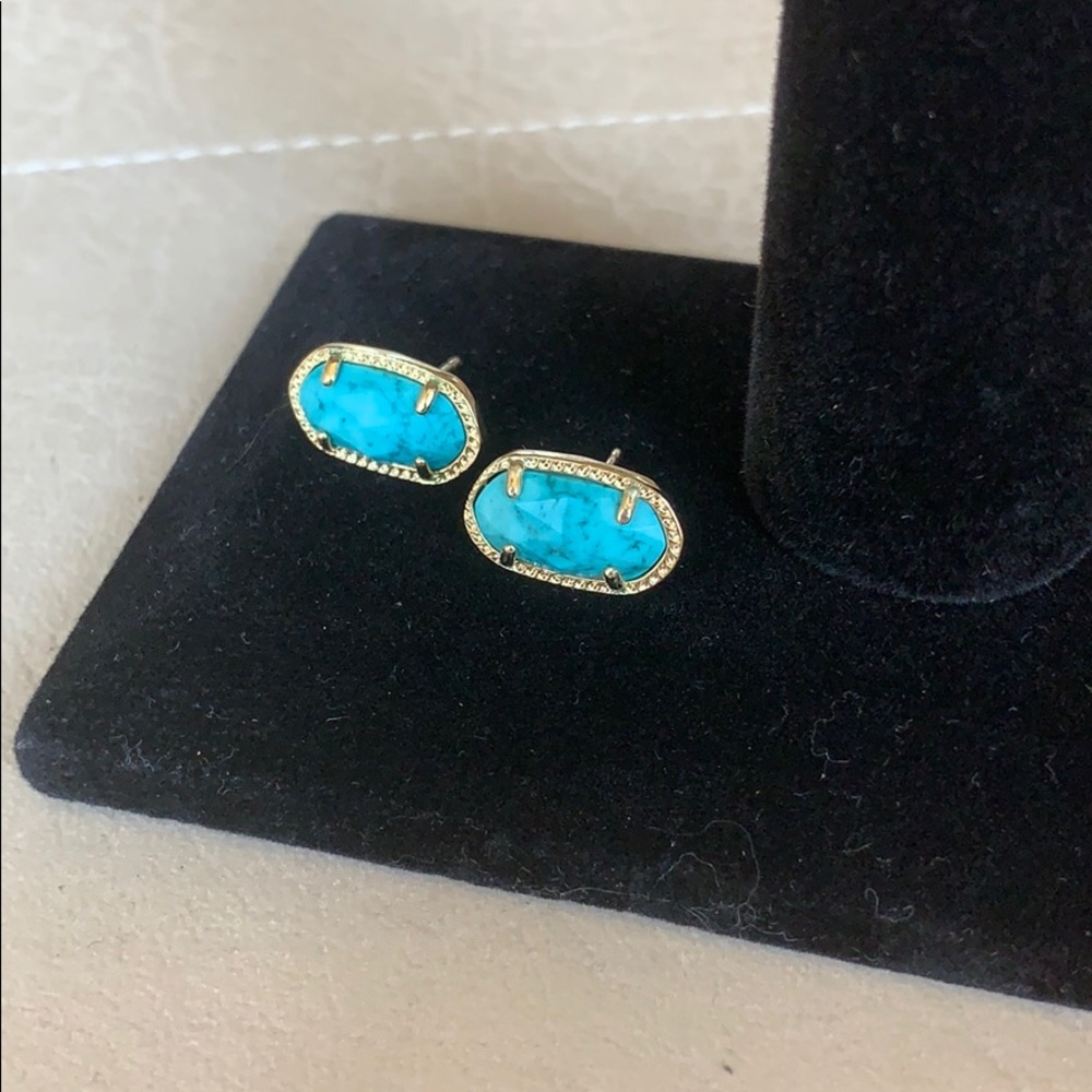 Kendra Scott Gold and Turquoise Earrings